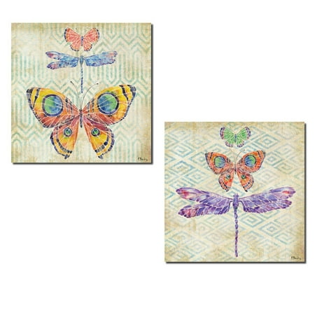 Monarch Life Cycle Poster Beautiful Watercolor-Style Monarch Butterfly and Dragonfly Set; Two 12x12in Poster Prints ()