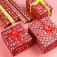 thumbnail image 4 of Nvzi flowers, gifts, gift box decorations, gifts, flower packaging paper, (Chinese style plum blossom packaging paper, 75 * 52.5cm, red), 4 of 5