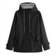 thumbnail image 1 of Chaquetas y abrigos casuales con capucha de manga larga para mujer, chaqueta informal lisa, con capucha para exteriores, abrigo suelto a prueba de viento, abrigo de poliéster para mujer, 1 of 3