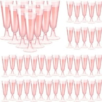 ACDANC Plastic Champagne Flutes 40 Pack Pink Champagne Glasses Clear Plastic Mimosa Glasses Disposable Acrylic Wedding Toasting Glasses for Party Bar Accessories Cocktail Cups Bulk