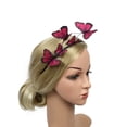 thumbnail image 4 of HuangHuanChen Women Butterfly Fascinators Headclip Headbands Fascinators Hat Headpiece for Women Headband For Women Hair Day Accessories for Women Hot Pink Summer Sales Under $1, 4 of 7