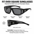 thumbnail image 2 of Polarized FIT OVER Square Sunglasses Anti Glare Lens Over PRESCRIPTION GLASSES, 2 of 4