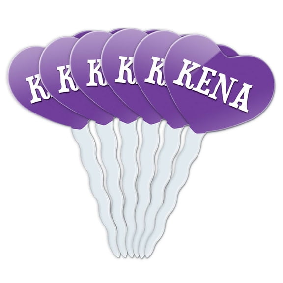 Kena Heart Love Cupcake Picks Toppers - Set of 6
