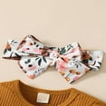 thumbnail image 4 of Newborn Baby Girls 3pcs Fall Winter Outfits Set Infant Ribbed Romper Tops Flared Pants Headband Suit 0-3 Months, 4 of 8