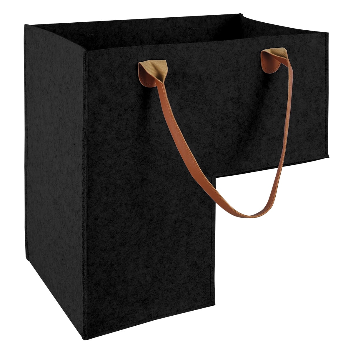 Staircase Storage Organizer,Stair Basket with Leather Handles Felt L