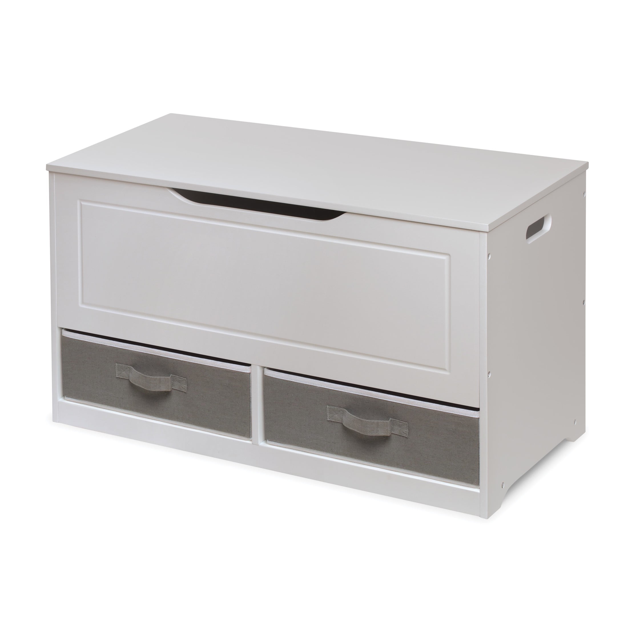 Badger Basket Children's Wooden Up & Down Toy Box and Storage Bench 3.8 Cu ft. - White