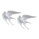 thumbnail image 1 of 2x White Resin Birds ,Nordic 3D Swallows Hanging ,Sparrow Wall Sculptures Wall Office Living Balcony Ornament, 1 of 9