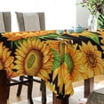 thumbnail image 3 of Sunflower Flowers Rectangle Tablecloth, Dust Proof Anti Wrinkle Wipeable Table Cloth Tabletop for of Dinner Kitchen Wedding Holiday Party 60"x108" Home Decor, 3 of 7