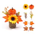 thumbnail image 6 of Goowood Fall Table Centerpiece Artificial Autumn Potted Plant with Sunflower Pumpkin Maple Leaves Woven Pot for Thanksgiving Dining Table Home Decor, 6 of 6
