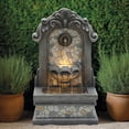 thumbnail image 3 of HomeStock Mediterranean Mastery 27 in. H Gray Resin Mosaic Wall Freestanding Outdoor Waterfall Fountain with Lights, 26.97" H x 15.75" W x 10.43" D, Outdoor Home D?cor Accent, 3 of 6