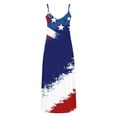 thumbnail image 4 of Vetsdori July 4th Maxi Dress for Women's Red White and Blue Star Print Slip Dress Summer V-Neck Backless Tank,Ankle Length Party Womens Dress, 4 of 8