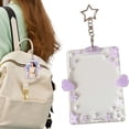 thumbnail image 2 of Card Holder With Keychain, Dienrx Clear Acrylic Id Sleeve With Keyring, Plastic Heavy Duty Top‑Load Card Holder For Student Id, Work Pass, Membership Card & Small Photo Display, 2 of 5