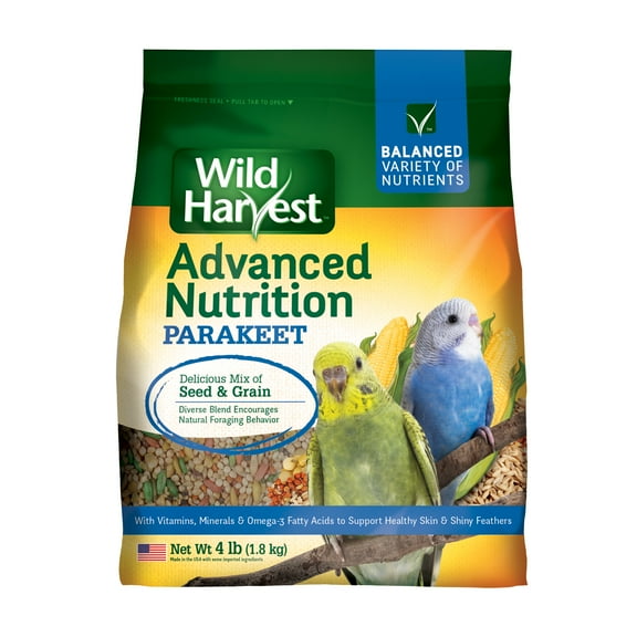 Wild Harvest Advanced Nutrition Parakeet Seed and Grain Mix, 4 lbs.