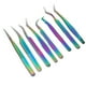 thumbnail image 3 of Juego de 8 pinzas para extensiones de pestañas de acero inoxidable de alta dureza y diseño ergonómico., 3 of 14