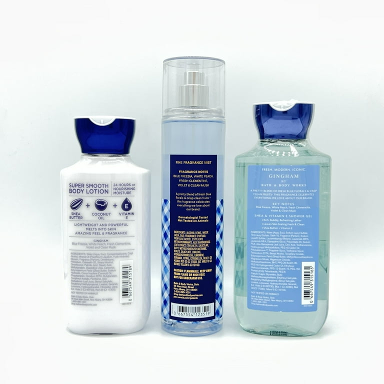 Bath & Body Works Gingham 3-Piece Bundle: 8oz Body Lotion, 8oz