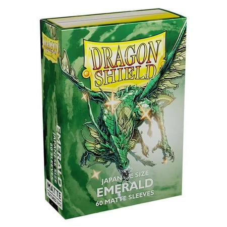 Dragon Shield – Sleeves: Dragon Shield Matte Japanese Emerald 60 CT – Japanese Size Card Sleeves – Yu-Gi-Oh! Card Sleeves Smooth & Tough – Compatible with Yu-Gi-Oh!