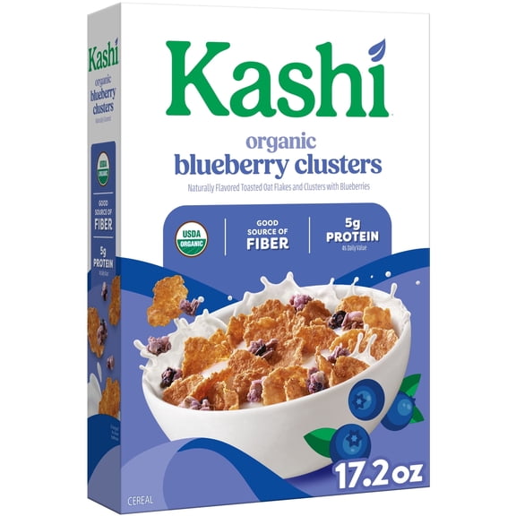 Kashi Breakfast Cereal, Organic, Whole Grain, Blueberry Clusters, 17.2oz Box