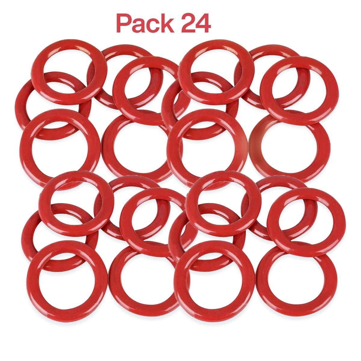 Prize Kicko Plastic Carnival Rings for Stress Relief Toy Red 24 Pack Cool Game 2.5 Inch