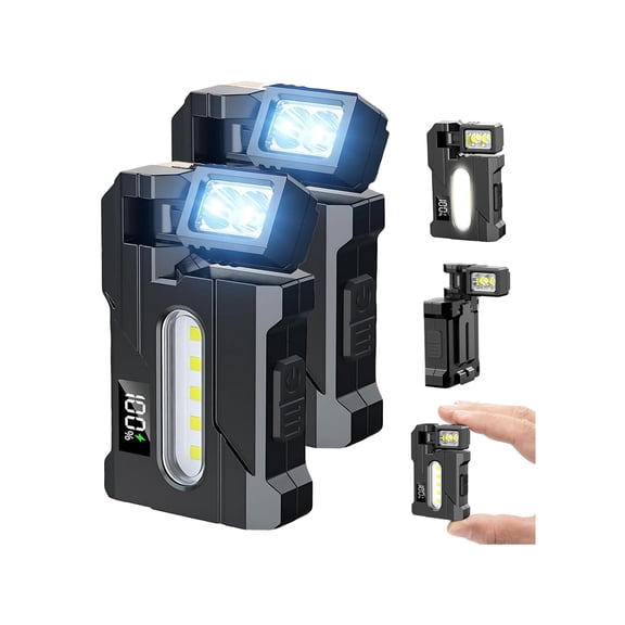 G5 EDC Flashlight - 400 Lumens Mini Rechargeable Flashlights,3 Modes & Dual Light,Super Bright,Portable Flat Pocket Flashlights, 180Rotating Magnetic Flashlight for Outdoor,Camping,Emergency