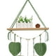 thumbnail image 5 of Macramé para colgar en la pared, tapiz, macetero, soporte, estante colgante de pared, estante flotante de exhibición de madera para apartamento, 5 of 6