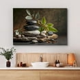 thumbnail image 2 of IDEA4WALL Canvas Print Wall Art - Zen Massage Stone Pebble Bamboo Leaf - Nature Landscape Photography Modern Art Realism Scenic Relax/Calm/Cozy for Living Room, Bedroom, Office - 32"x48", 2 of 5