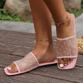 thumbnail image 5 of Womens Pink Mesh Slide Sandals Flat Open Toe Breathable Heart Pattern Cute Summer Beach Shoes,Size 6.5, 5 of 8