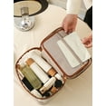 thumbnail image 6 of Large Clear Makeup Bag Big Pink Travel Cosmetic Bag On-the-go Toiletry Bag with Handle Transparent Toiletries Bags Pouch for Purse Orangizer for Daily Essentials White, 6 of 9