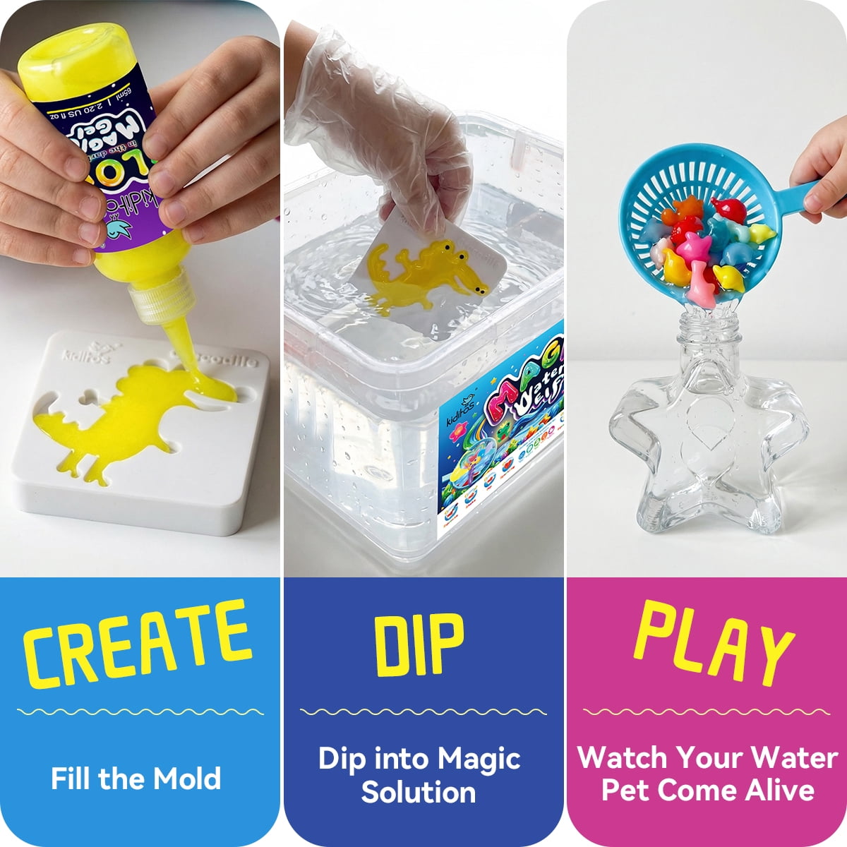 Lot De 5 Recharges Poudre Magique Kiditos – Gel Pour Elfes D’Eau – Compatible Aqua Fairy – DIY Aquatique Sécurisé