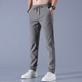 thumbnail image 1 of Pantalones de seda helada para hombre, pantalones informales de pierna recta, transpirables, holgados, de cintura media, de Color sólido, pantalones deportivos finos de secado rápido Tan Jianjun unisex, 1 of 2