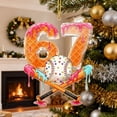 thumbnail image 5 of 67 Christmas Ornament, 6-7 Ornaments, The Year of 67 Hanging Acrylic Ornament for Xmas Tree, Six Seven Meme Santa Holiday Home Decor, Funny Party Decorations Grandkid Gift, 5 of 7