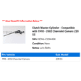 thumbnail image 2 of Clutch Master Cylinder - Compatible with 1998 - 2002 Chevy Camaro Z28 SS 1999 2000 2001, 2 of 2
