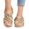 thumbnail image 1 of Women's Fisherman Flat Sandals Beach Summer Handmade Braided Rope Platform Gladiator Strappy Sandals, 1 of 6