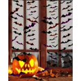 thumbnail image 3 of 72pcs Halloween Bats Decorations, 3D Wall Window Stickers for Indoor Outdoor Home Kitchen Party Scary Decor, 4 Sizes 3 Colors, 3 of 7