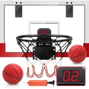 JoyStone Kids Basketball Hoop Set Electronic Score Record and Sounds, PET Basketball Hoop for Kids & Adults