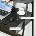 thumbnail image 4 of HOMCOM Home Office desk, Computer Desk for Small Spaces, Writing Table with Drawer and Storage Shelves, Charcoal Gray, 4 of 9