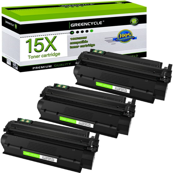 GREENCYCLE 3 Pack Compatible for HP 15X C7115X 15A C7115A 13X Q2613X Black Toner Cartridge Replacement with HP Laser Jet 1000 1200 1220 1300 1150 3300 3310 3320 3330 3380 Printer