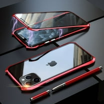 iPhone 11 Pro 5.8" Case with Screen Protector, Allytech Metal Frame Front and Back Tempered Glass Full Screen Coverage Shockproof Wireless Charging Support Case Cover for Apple iPhone 11 Pro,Red