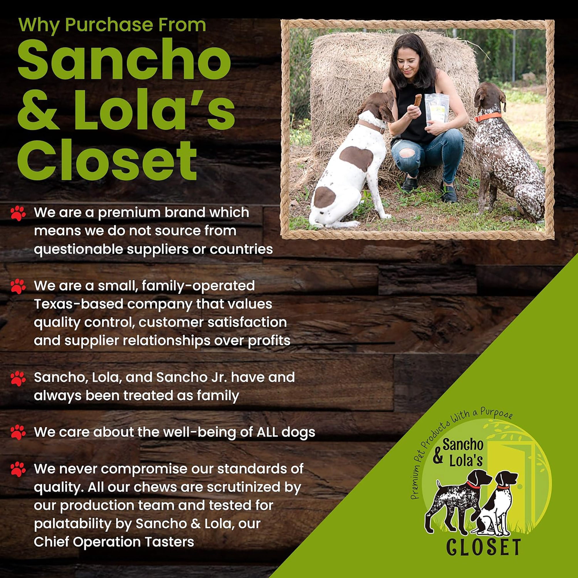 Sancho & Lola's: 6" Bully Sticks - Jumbo 5 Count - Dog Treat, Low-Odor Chew, High-Protein, Made with 100% Beef Pizzle, Hand-Selected in the USA
