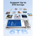 thumbnail image 3 of Rongsi 2.5 Inch SATA to USB 3.0 Tool free CLEAR External Hard Drive Enclosure [Optimized for SSD, Supports UASP SATA III], 3 of 12