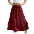 thumbnail image 2 of OGLCCG Maxi Skirts for Girls Casual Elastic High Waisted Ruffled Long Skirt Summer Boho A Line Flowy Swing Tiered Skirts with Pockets, 2 of 6