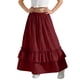thumbnail image 4 of Falda larga con volantes y bolsillos para niña, cintura elástica, informal, escalonada, de poliéster, 4 of 7