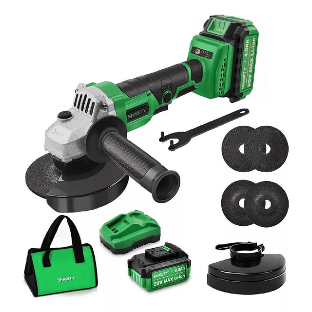 Esmeriladora Angular Pulidora Inalambrica 20v Batería Verde/Negro