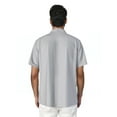 thumbnail image 3 of Cafe Luna Men's and Big Men's Geo Printed Short Sleeve Chambray Woven Shirt, Size S-4XL, 3 of 7
