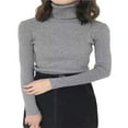 thumbnail image 1 of MesaSe Pull Tricoté Côtelé pour Femmes Col Roulé Slim Pull Chaud, 1 of 7