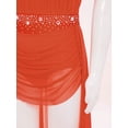 thumbnail image 4 of Manyakai Girls Ruched Mesh Dance Dress Shiny Rhinestones Draping Halter Backless Cutout Backless Skirts with Irregular Hem Orange 10, 4 of 6