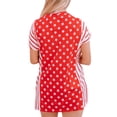 thumbnail image 3 of QAFOPEH Women Crew Neck Short Sleeve Side Split Star Flag Printed Colorblock Top, 3 of 3