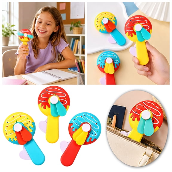 Leeye Manual Handheld Fan Portable, Hand Operated Folding Fan with Cartoon Design, Portable Hand Fan for Summer Beach Parties Travel Events