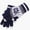 A_ Navy, variant on Women’s Knit Full-Finger Gloves With Snowflake Jacquard Touch Tips for Winter Outdoor Trips Black