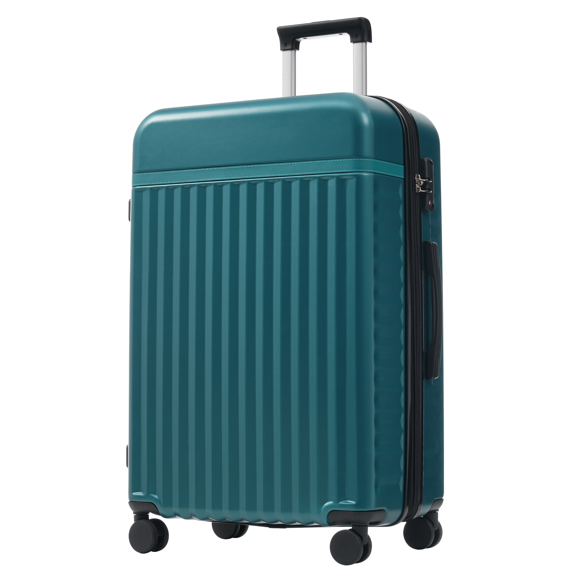 Dark Green ABS Luggage Set 5 Piece - 29.1 in Height Expandable Hardside Suitcases with Spinner Wheels for Travel