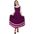 thumbnail image 3 of Bimba Women Anarkali Kurta Kurti Purple Sheer Lace Sleeve Indian Ethnic Blouse, 3 of 8